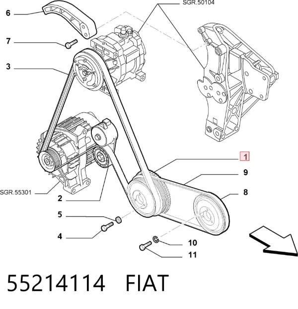 Polia de cambota 55214114 Fiat/Alfa/Lancia