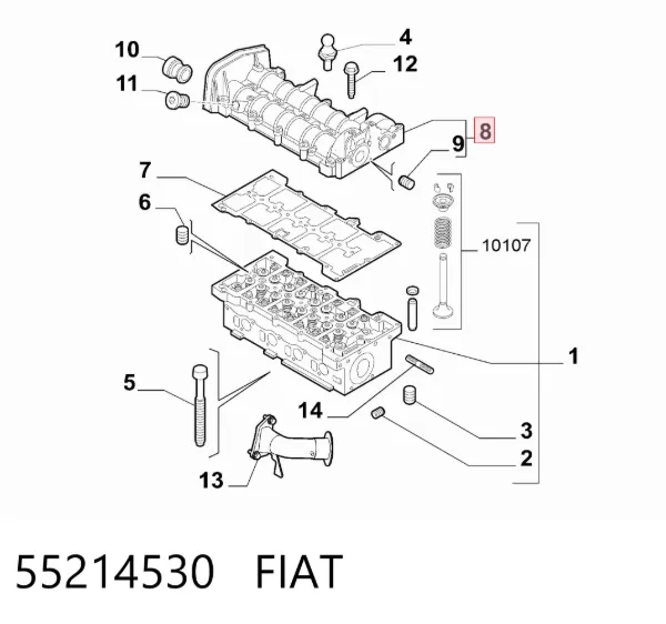 Cama da árvore distribuidora 55214530 Fiat/Alfa/Lancia
