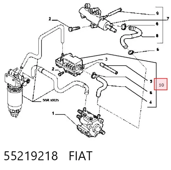 Distribuidor de combustível (rampa) 55219218 Fiat/Alfa/Lancia