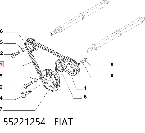 Correia da árvore de equilibração 55221254 Fiat/Alfa/Lancia