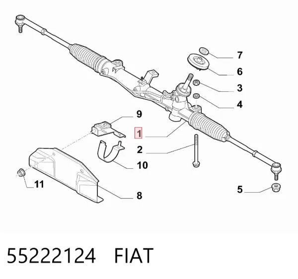 Cremalheira da direção 55222124 Fiat/Alfa/Lancia