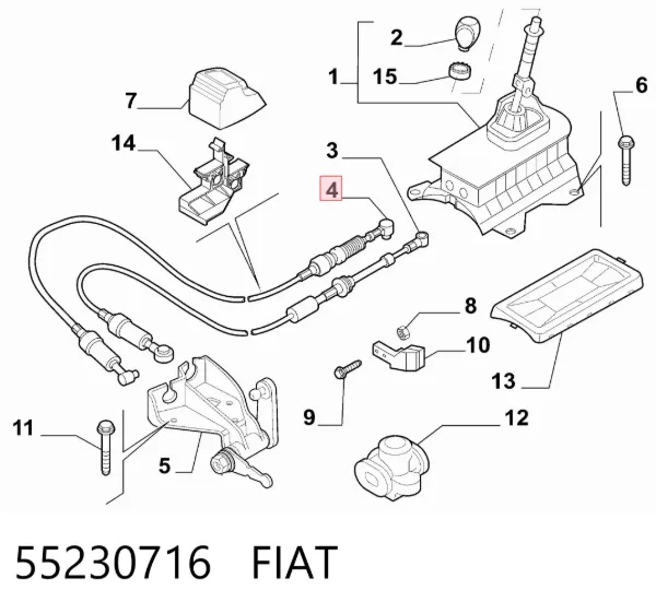Cabo de mudança (de seleção de velocidade) 55230716 Fiat/Alfa/Lancia