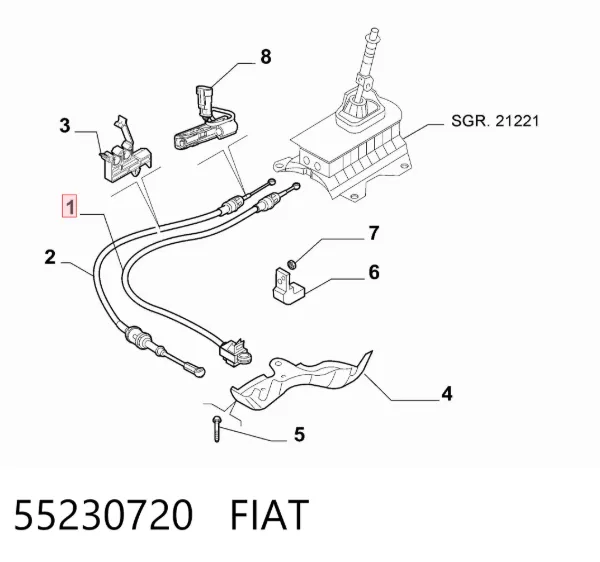 Cabo de mudança, de seletor 55230720 Fiat/Alfa/Lancia