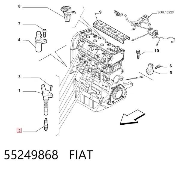 Vela de ignição 55249868 Fiat/Alfa/Lancia