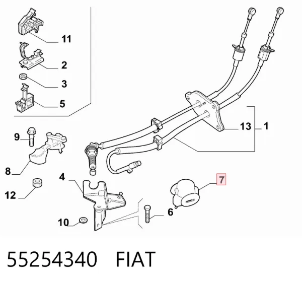 Bota de proteção do mecanismo de seleção de velocidades 55254340 Fiat/Alfa/Lancia