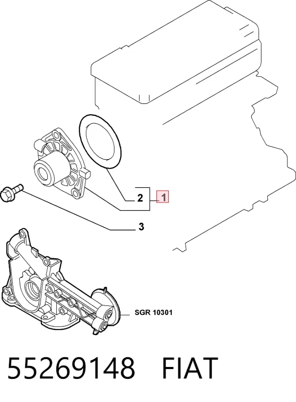 Bomba de água (bomba) de esfriamento 55269148 Fiat/Alfa/Lancia