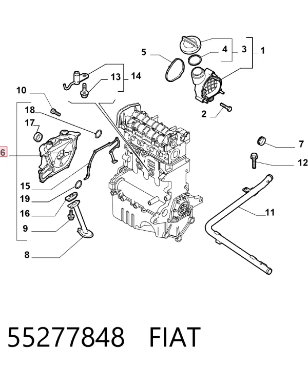 Bomba de óleo 55277848 Fiat/Alfa/Lancia