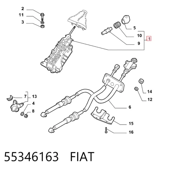 Avalanca de mudança 55346163 Fiat/Alfa/Lancia