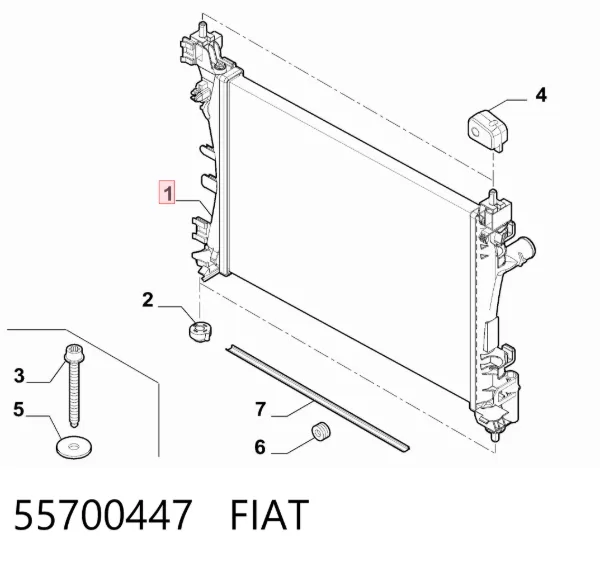 Radiador de esfriamento de motor 55700447 Fiat/Alfa/Lancia