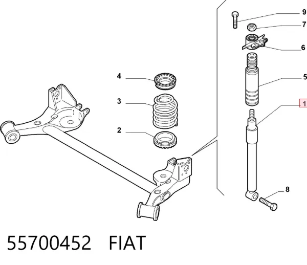 Amortecedor traseiro 55700452 Fiat/Alfa/Lancia