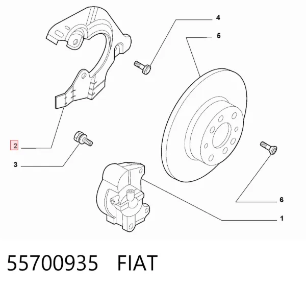 Proteção do freio de disco dianteiro direito 55700935 Fiat/Alfa/Lancia