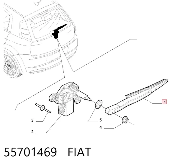Braço de limpa-pára-brisas de vidro traseiro 55701469 Fiat/Alfa/Lancia