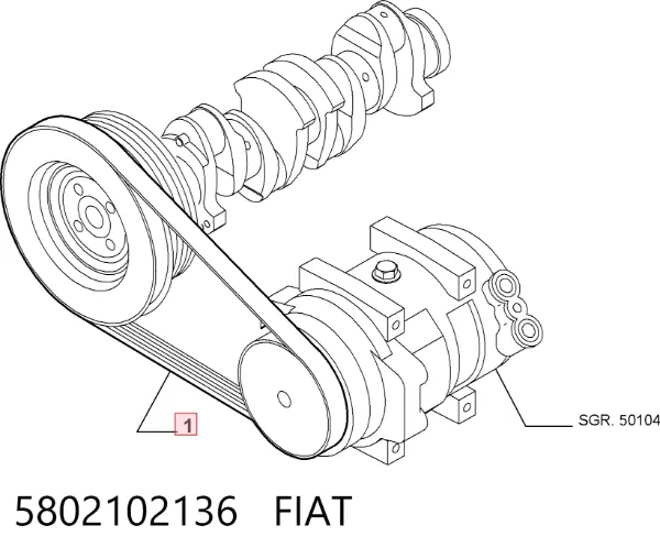 Correia dos conjuntos de transmissão 5802102136 Fiat/Alfa/Lancia