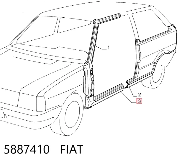 Acesso externo direito Fiat Uno 146A