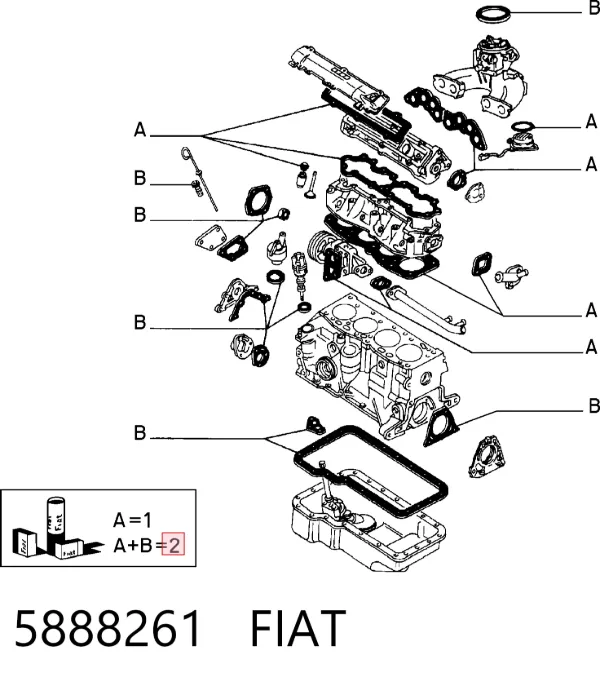 Kit de vedantes de motor completo Fiat Palio 178BX