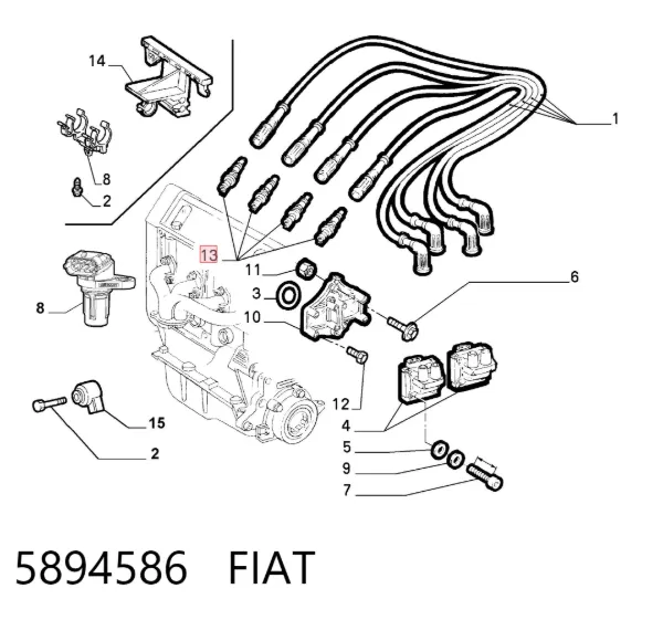 Vela de ignição 5894586 Fiat/Alfa/Lancia