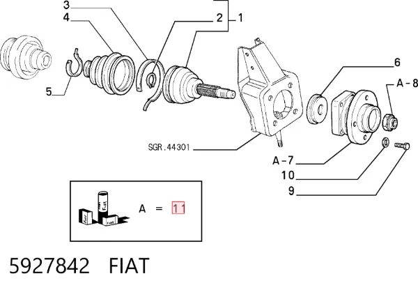 Cubo dianteiro 5927842 Fiat/Alfa/Lancia