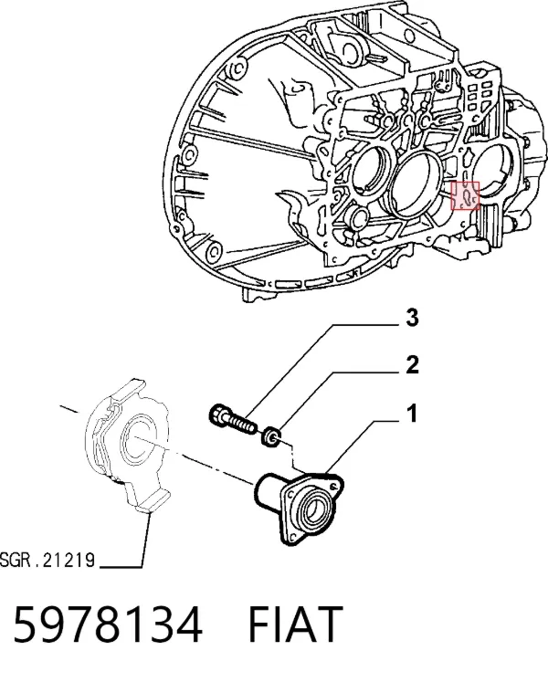 Guia da árvore primária da Caixa de Mudança 5978134 Fiat/Alfa/Lancia