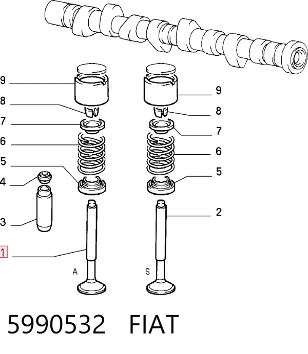Válvula de admissão 5990532 Fiat/Alfa/Lancia