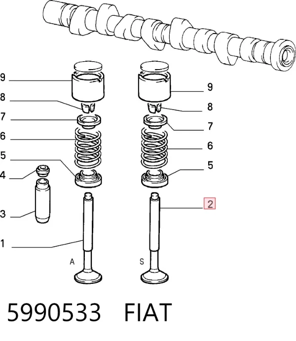 Válvula de escape 5990533 Fiat/Alfa/Lancia