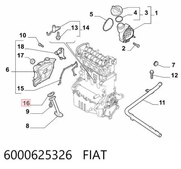 Vedante de bomba de óleo 6000625326 Fiat/Alfa/Lancia