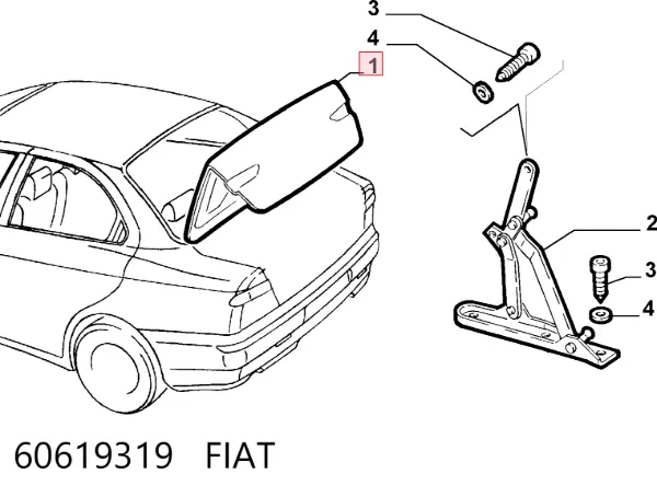 Tampa de porta-malas 60619319 Fiat/Alfa/Lancia
