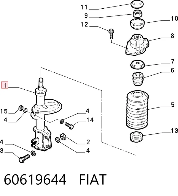 Amortecedor dianteiro 60619644 Fiat/Alfa/Lancia