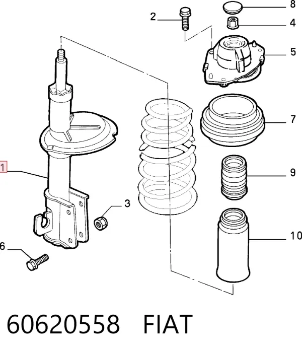 Amortecedor dianteiro 60620558 Fiat/Alfa/Lancia