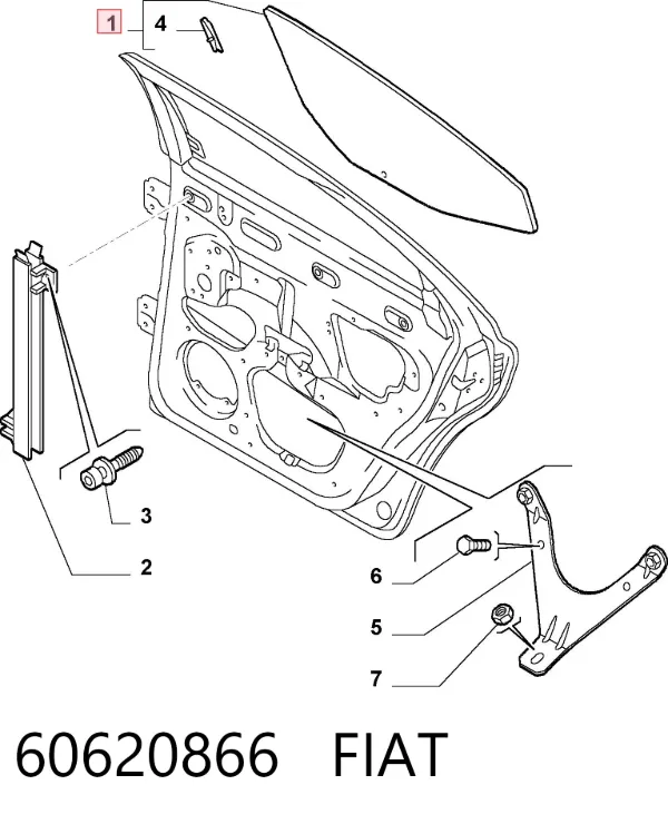 Vidro da porta traseira esquerda 60620866 Fiat/Alfa/Lancia