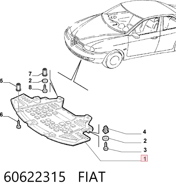 Proteção de motor, de panela (da seção de motor) 60622315 Fiat/Alfa/Lancia