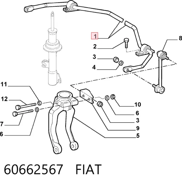 Bucha de estabilizador dianteiro 60662567 Fiat/Alfa/Lancia