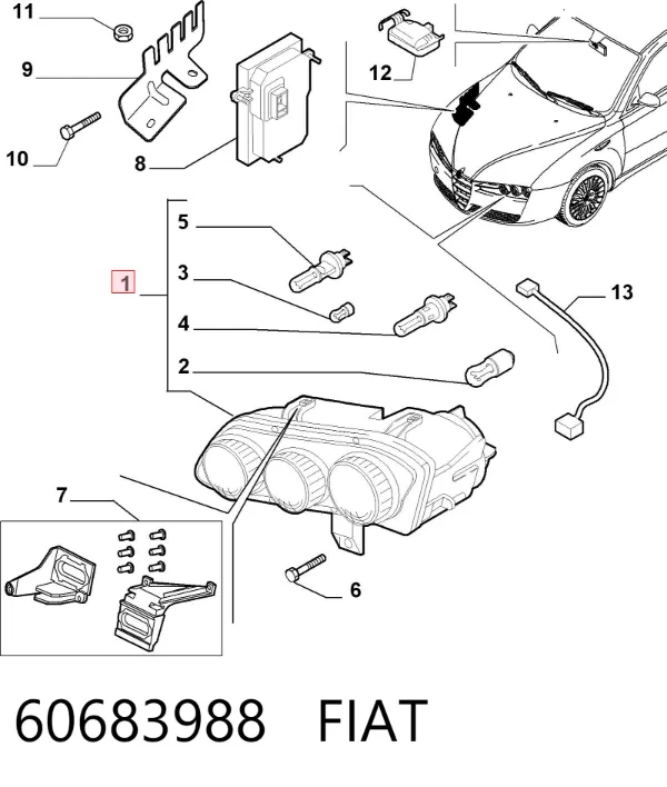 Luz esquerda 60683988 Fiat/Alfa/Lancia
