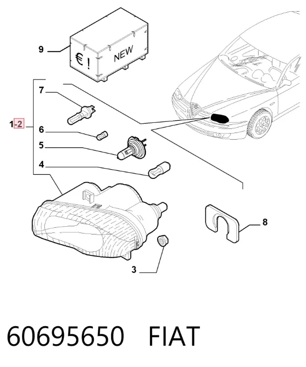 Luz esquerda 60695650 Fiat/Alfa/Lancia