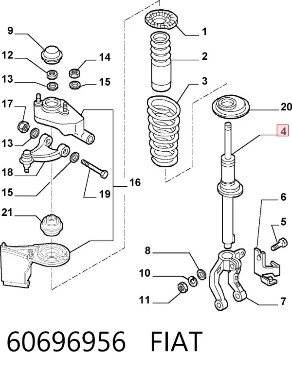 Amortecedor dianteiro 60696956 Fiat/Alfa/Lancia
