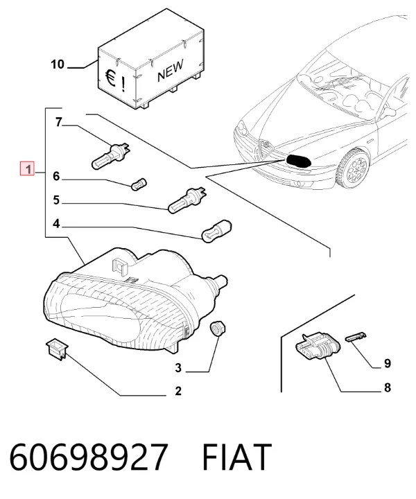 Luz esquerda 60698927 Fiat/Alfa/Lancia
