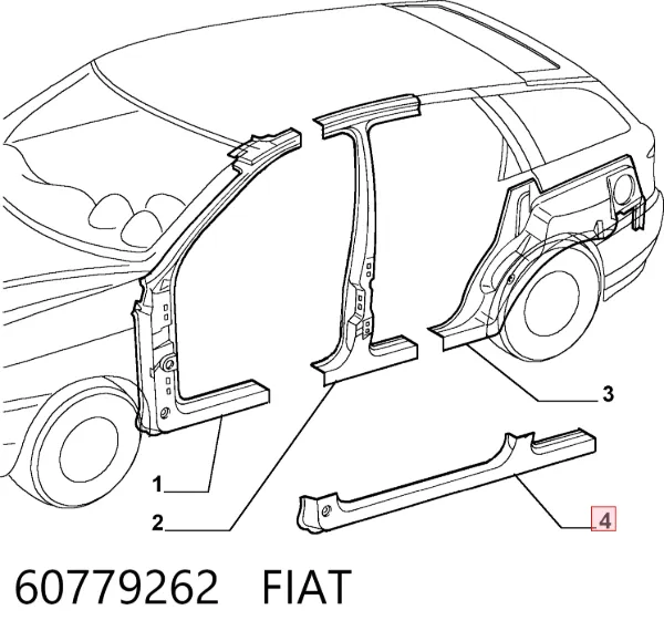 Acesso externo direito 60779262 Fiat/Alfa/Lancia