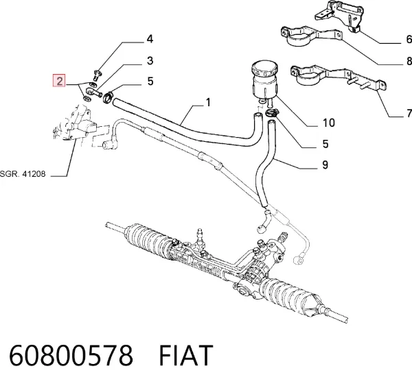 Vedante de rolha de evacuação de redutor 60800578 Fiat/Alfa/Lancia
