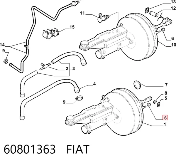 Parafuso (porca) de fixação 60801363 Fiat/Alfa/Lancia