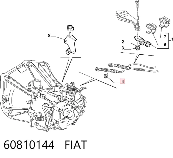 Braçadeira de cabos da Caixa de Mudança 60810144 Fiat/Alfa/Lancia
