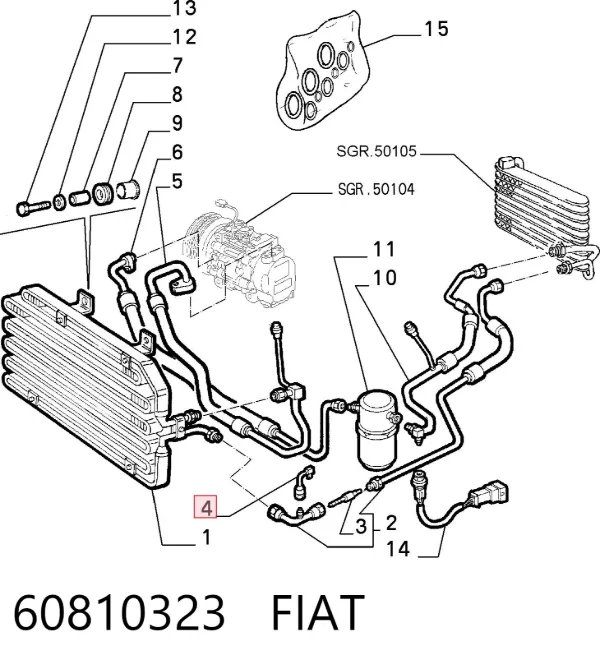 Sensor de pressão absoluta de aparelho de ar condicionado 60810323 Fiat/Alfa/Lancia
