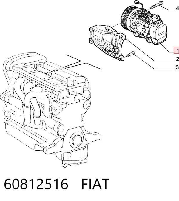 Compressor de aparelho de ar condicionado 60812516 Fiat/Alfa/Lancia