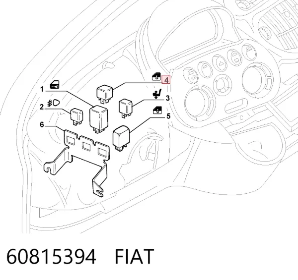 Relê elétrico multifuncional 60815394 Fiat/Alfa/Lancia