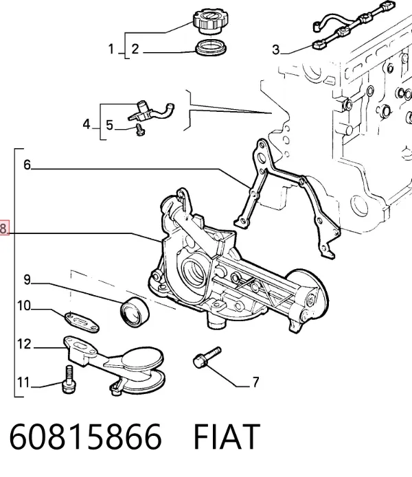 Bomba de óleo 60815866 Fiat/Alfa/Lancia