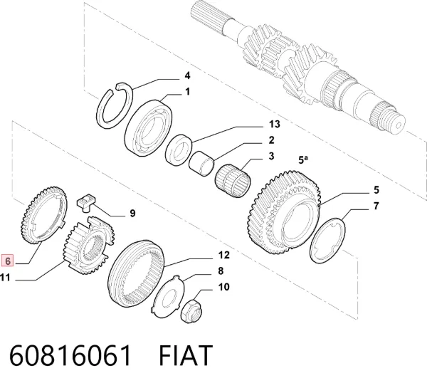 Sincronizador de 5ª velocidade 60816061 Fiat/Alfa/Lancia