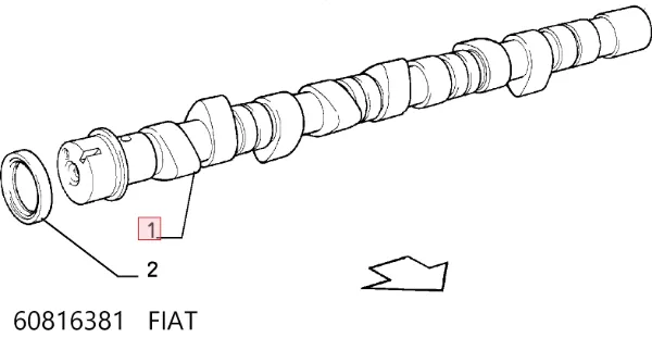 Árvore distribuidora de motor 60816381 Fiat/Alfa/Lancia