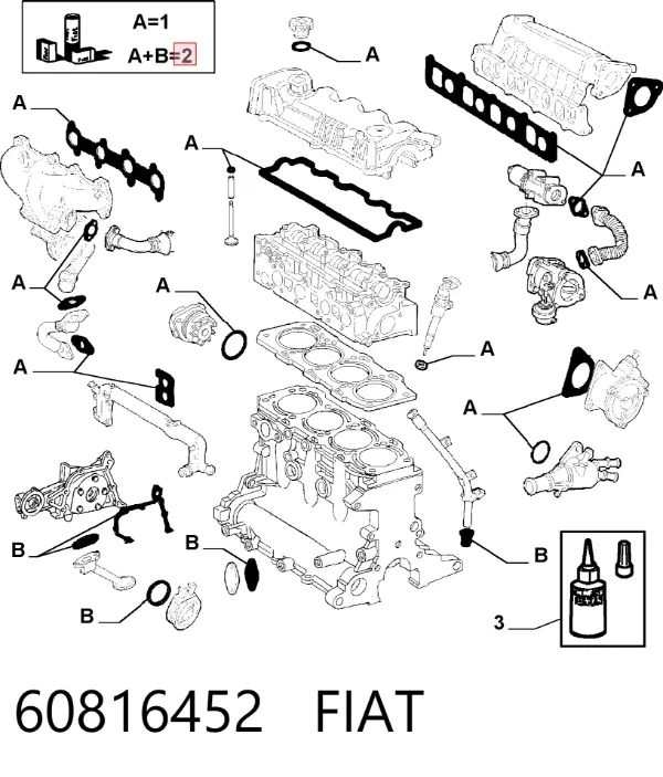Kit de vedantes de motor completo Alfa Romeo 147 937