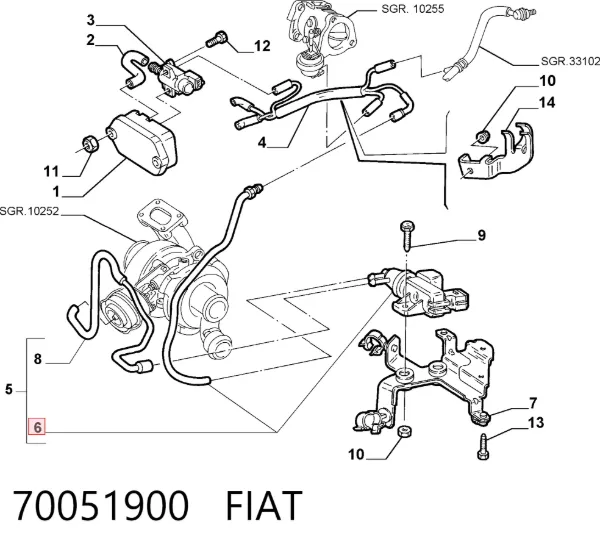 Convertidor de pressão (solenoide) de supercompressão 70051900 Fiat/Alfa/Lancia