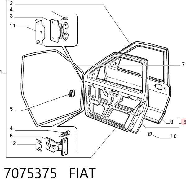 Porta dianteira direita 7075375 Fiat/Alfa/Lancia