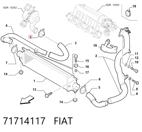 Anel de travagem de rolamento de cubo dianteiro 71714117 Fiat/Alfa/Lancia