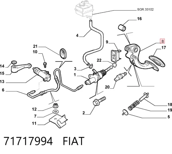 Pedal de embraiagem Fiat Doblo I